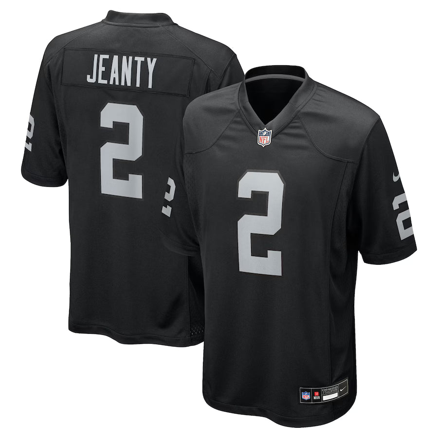 Las Vegas Raiders Home Game Jersey 2025 Draft First Round Pick - Black - Ashton Jeanty