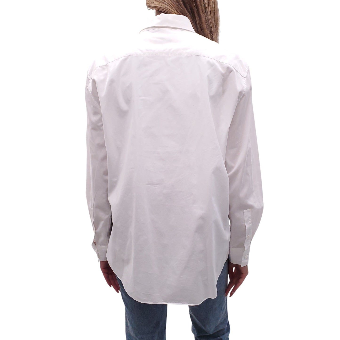 MARNI WHITE SHIRT WITH ROSE PRINT DETAIL - SIZE 44