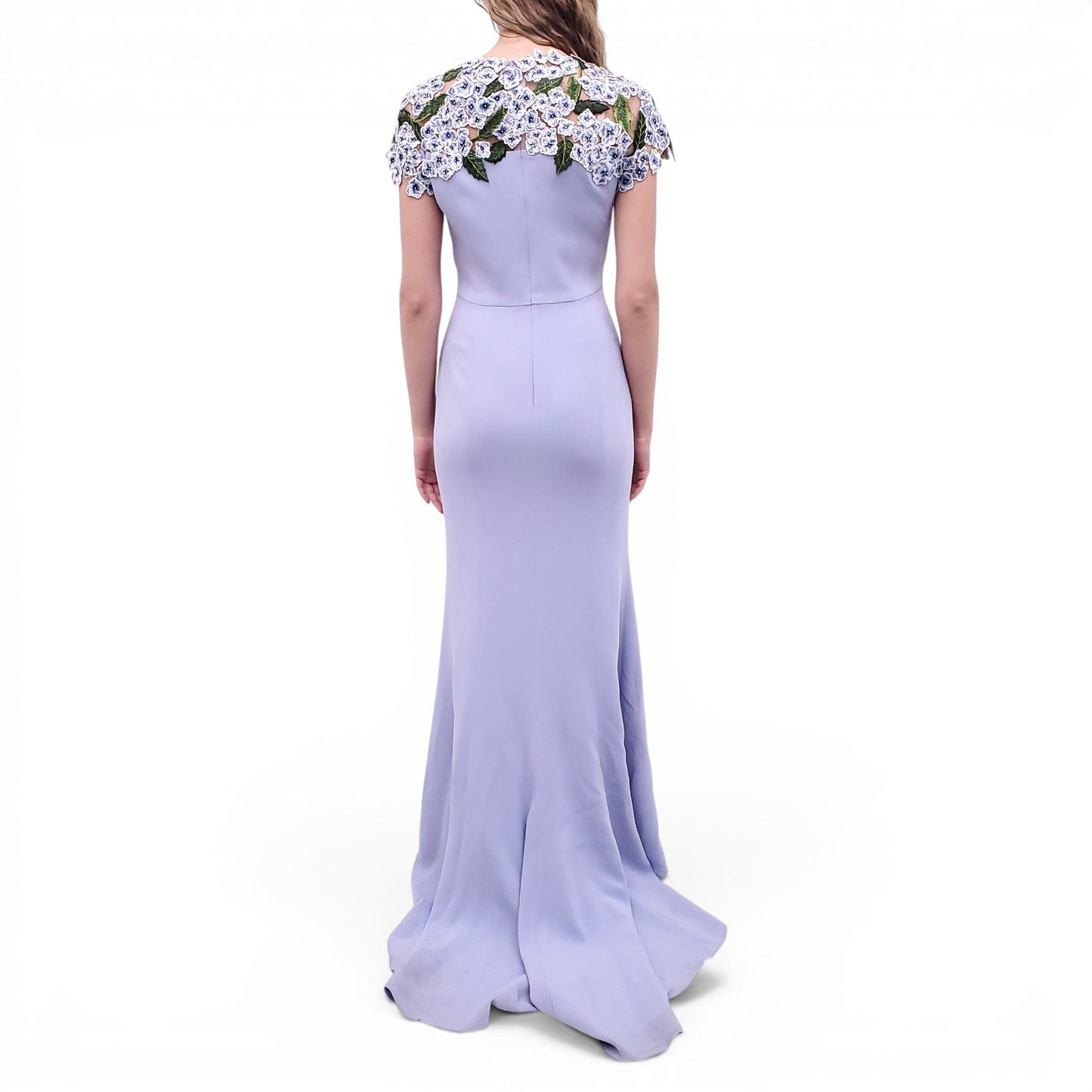 OSCAR DE LA RENTA HYDRANGEA THREADWORK EMBROIDERED GOWN - SIZE 2