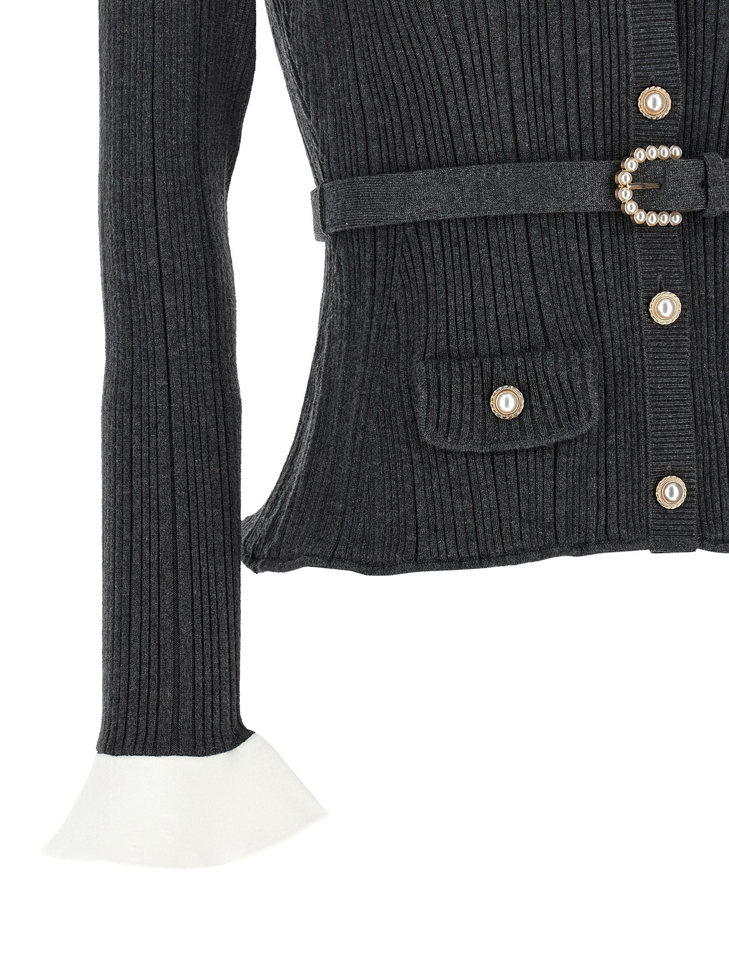 Self Portrait Women Ribbed Cardigan