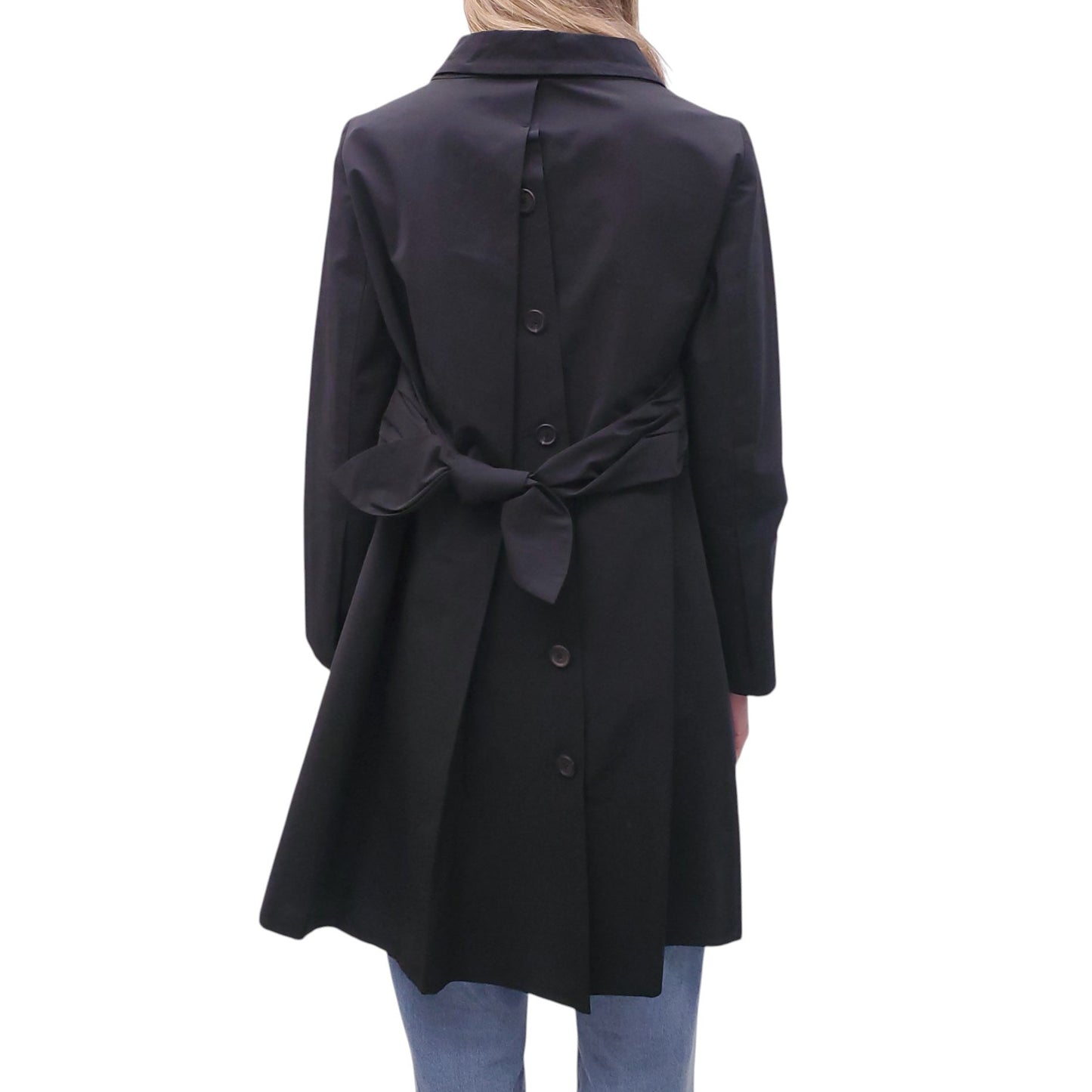PRADA BLACK NYLON JACKET WITH BOW DETAIL