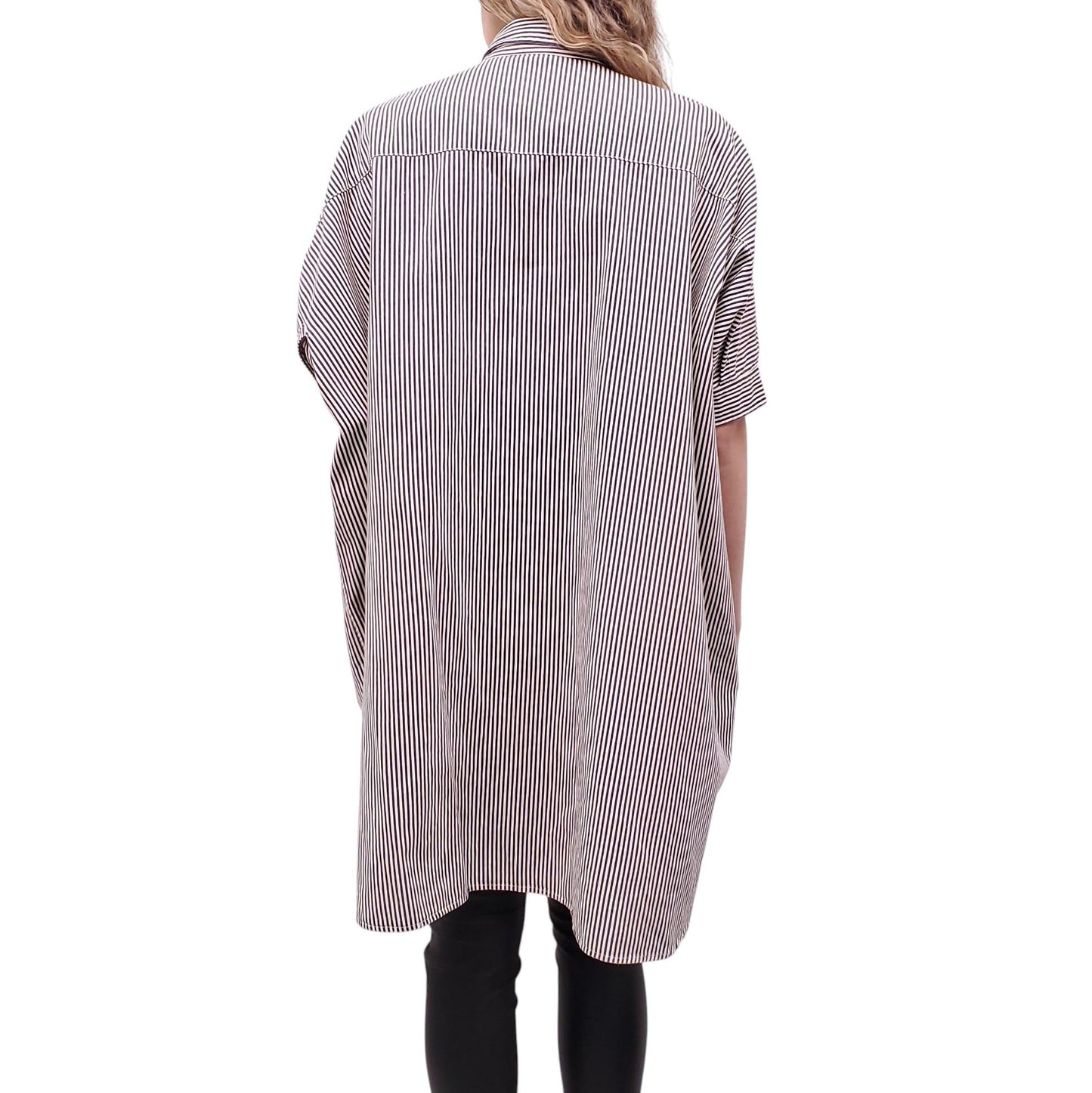 R13 STRIPED OVERSIZED SHIRT DRESS - SIZE XS