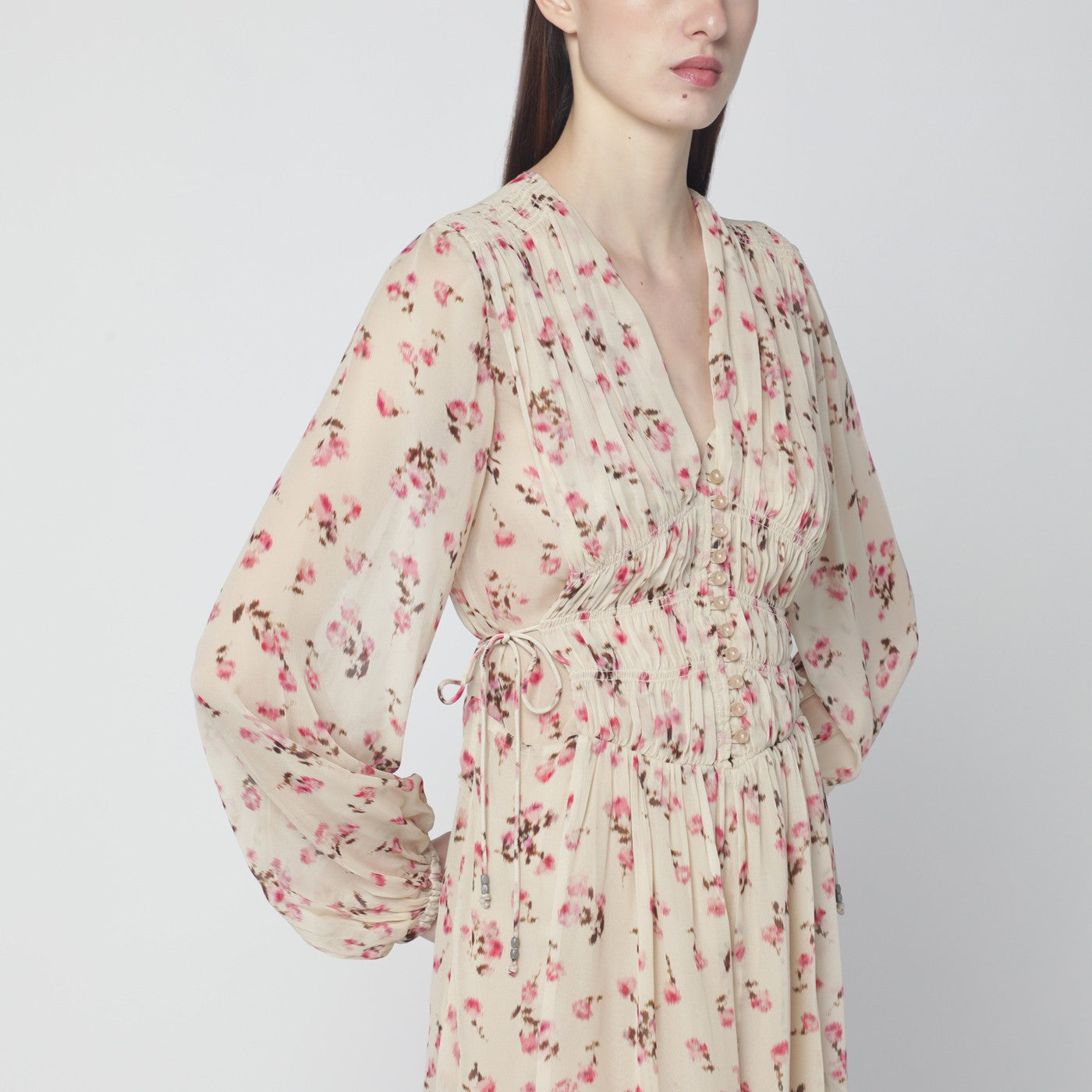 Isabel Marant ÉToile Loriena Beige Dress With Floral Print Women