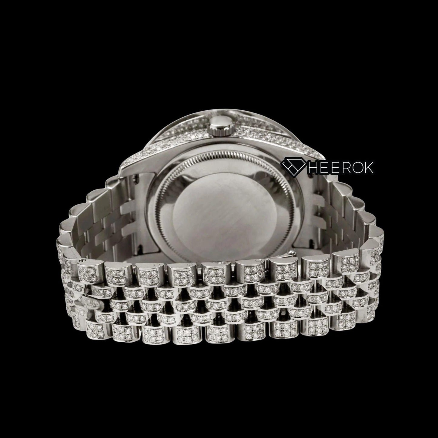 Rolex Datejust Brown Dial Roman Diamond Numerals Diamond Bezel Fully Iced Moissanite Diamond Jubilee Bracelet For Women