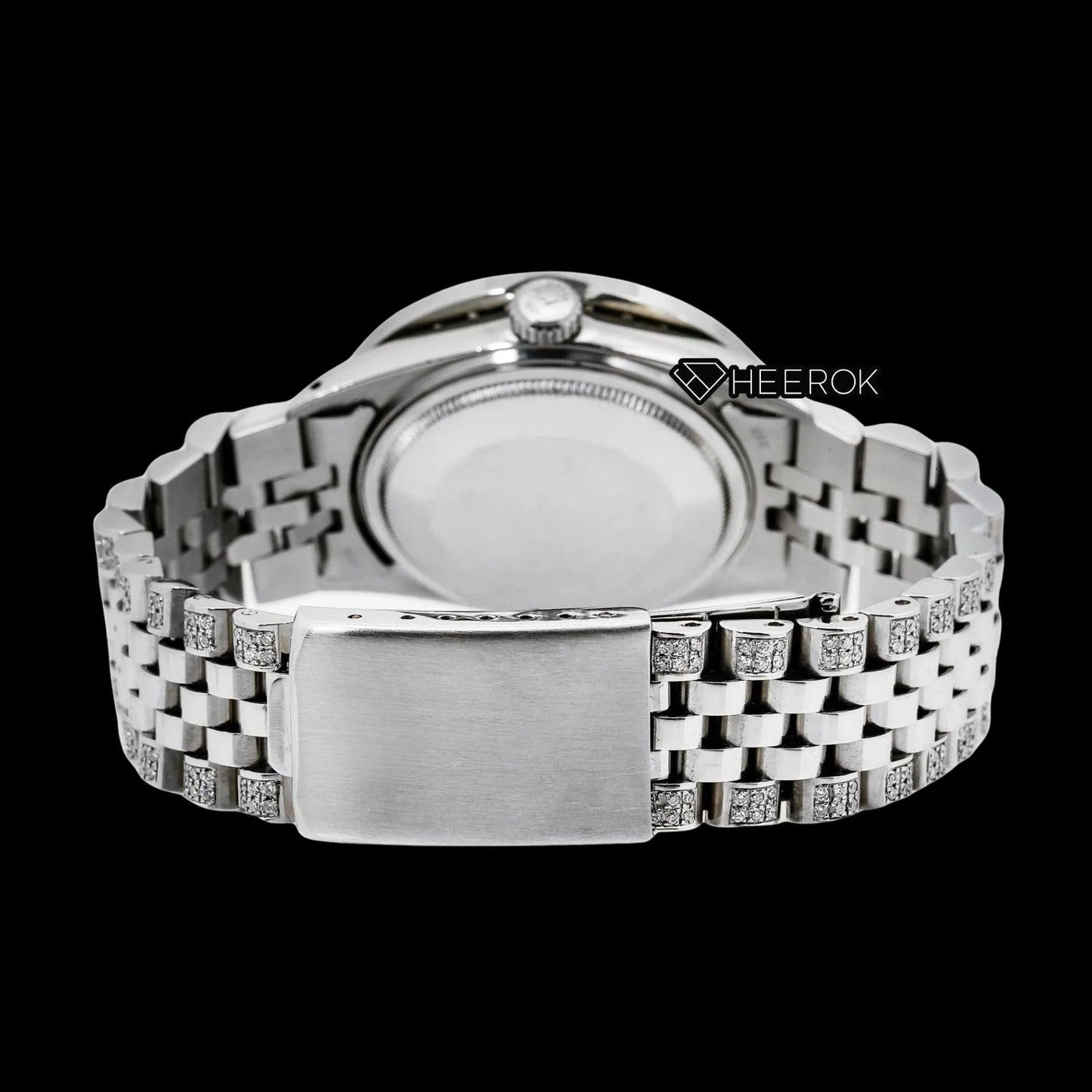 Rolex Datejust Mother of Pearl Dial Diamond Markers Diamond Bezel Semi Iced Moissanite Diamond Jubilee Bracelet For Women