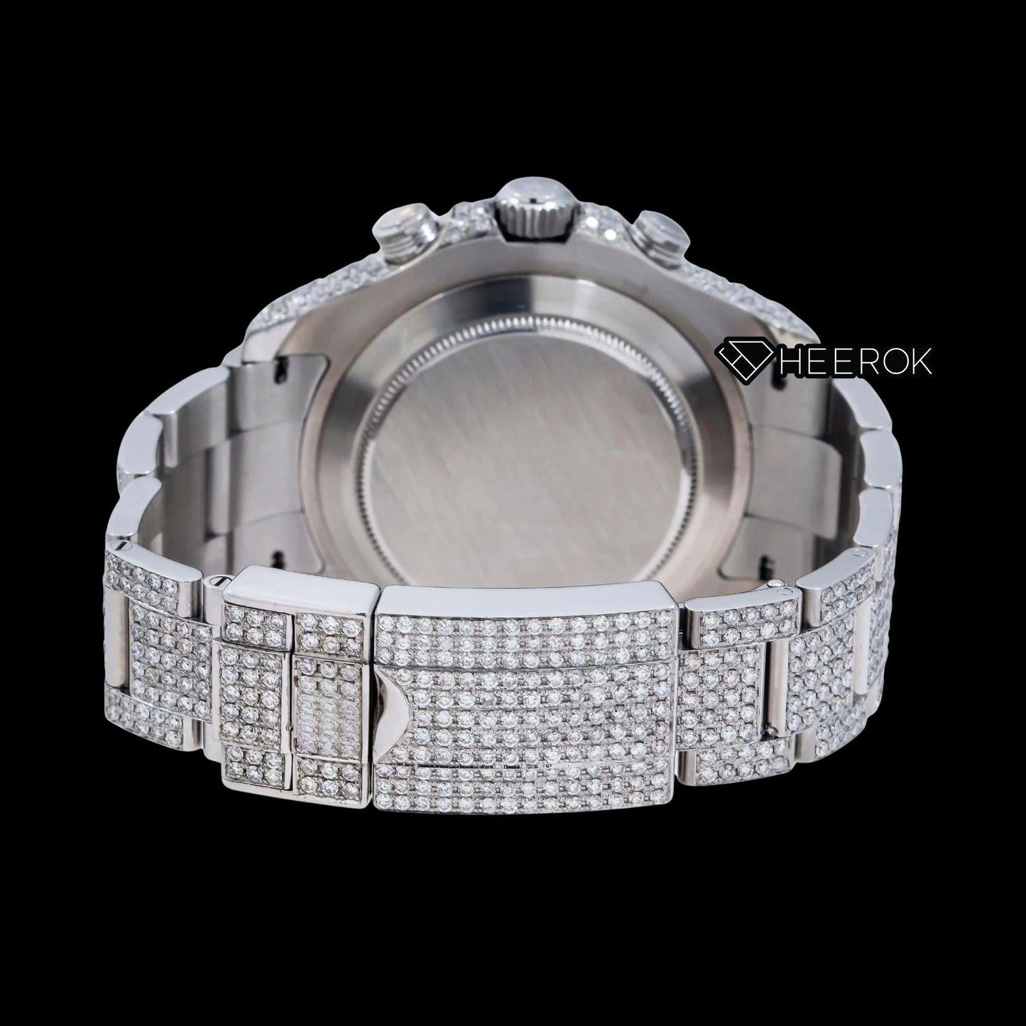 Rolex Yacht-Master White Dial Square Shape Markers Diamond Bezel Fully Iced Moissanite Diamond Oyster Bracelet Watch