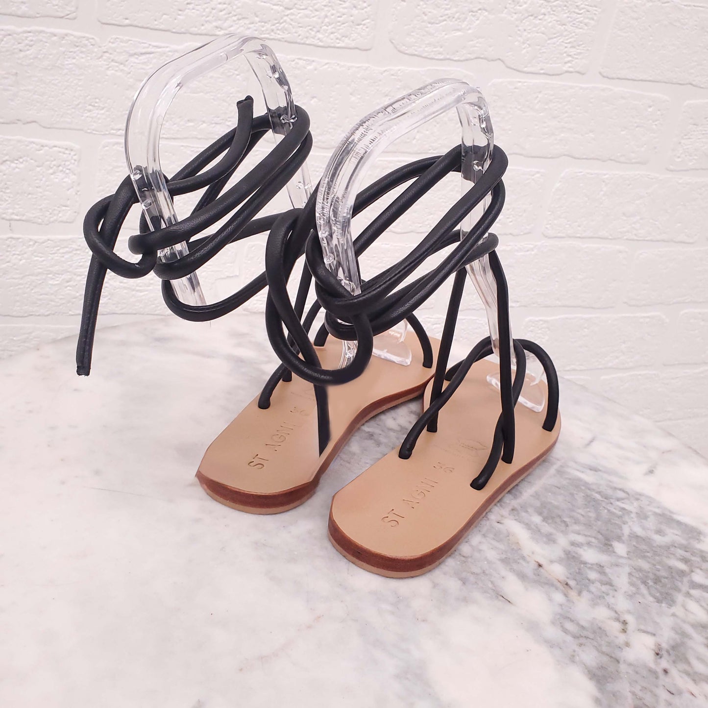 ST AGNI WRAP AROUND LEATHER SANDALS - SIZE 36