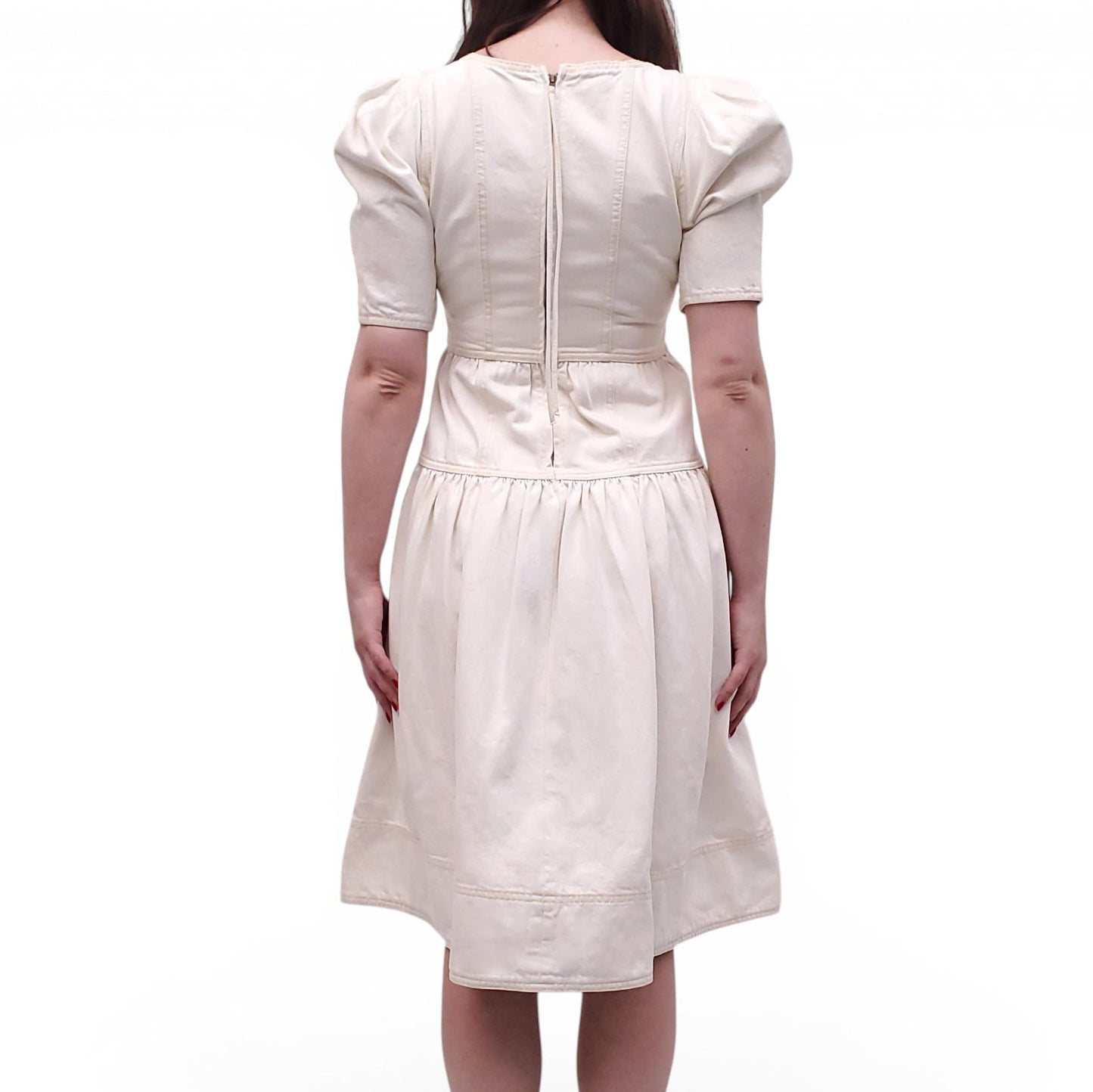 ULLA JOHNSON WHITE DENIM DRESS - SIZE 2