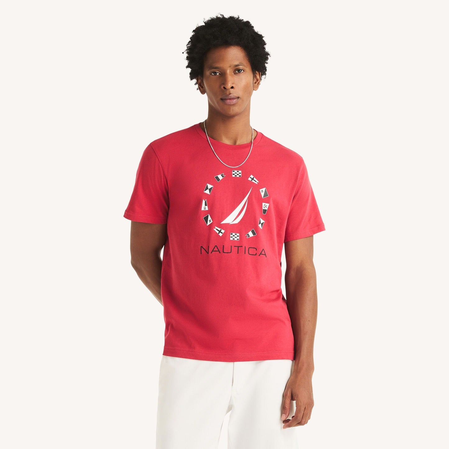 Nautica Mens Flags Graphic T-Shirt