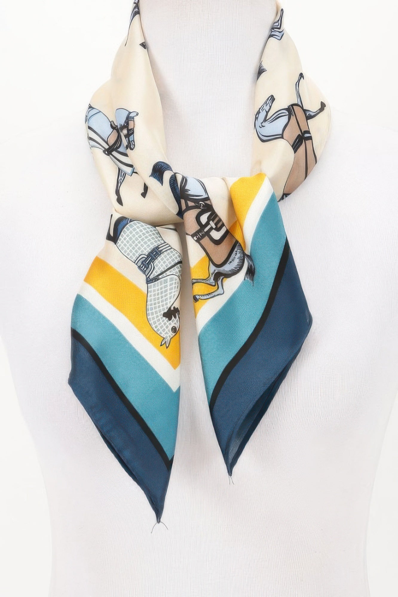 Equestrian Motif Multi Print Bandana for Timeless Style