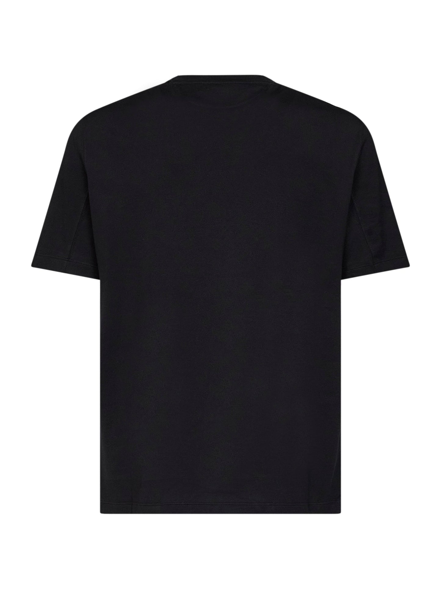 Brunello Cucinelli Men Black Cotton Jersey Logo Crewneck T-Shirt
