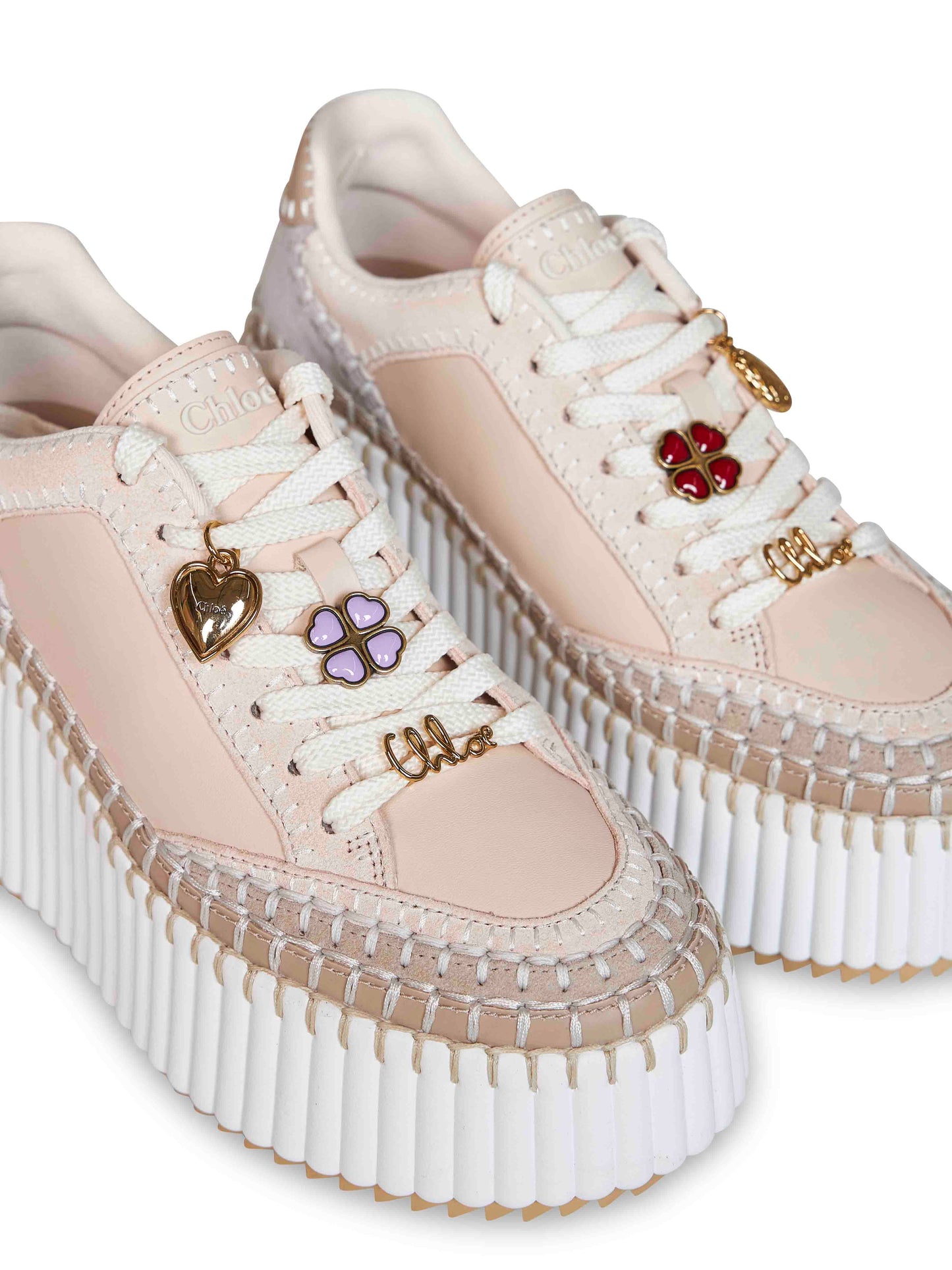 Chloé Women Dove Grey Nama Wedge Sneakers