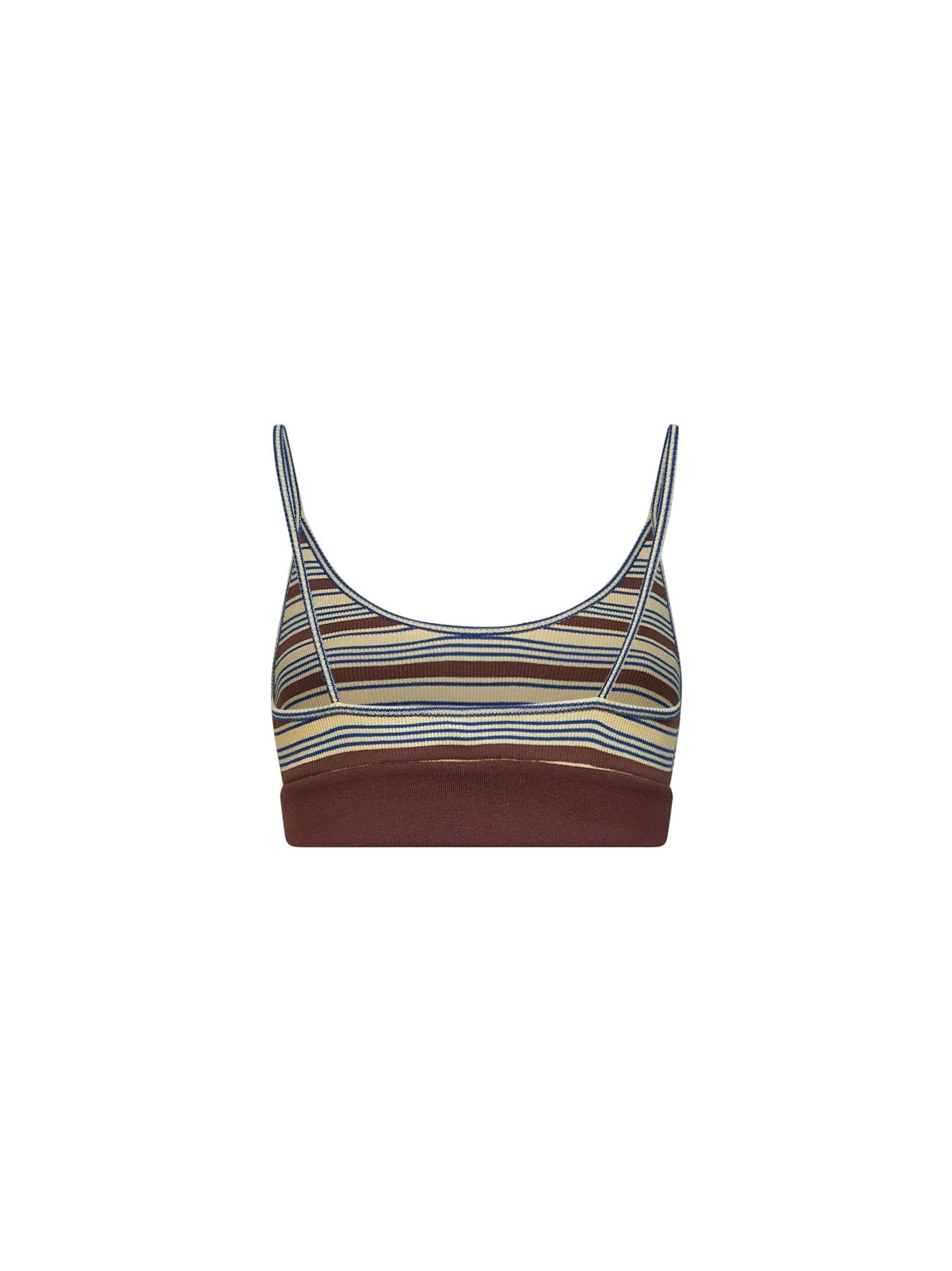 Fendi Women Multicolor Striped Cotton Knit Bralette Top