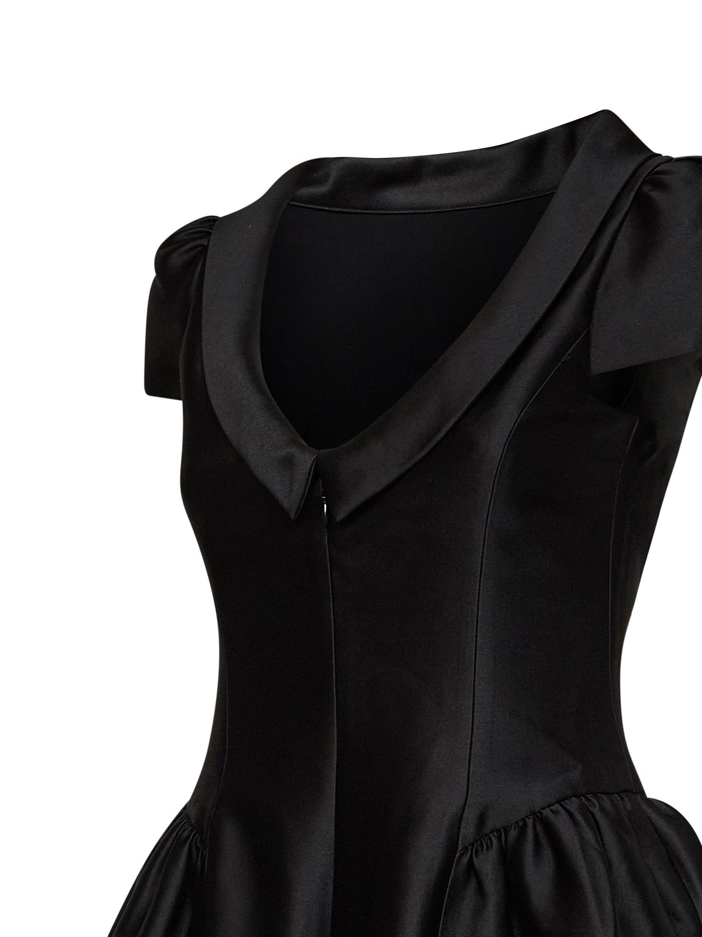 Self Portrait Women Black Taffeta Collared Minidress