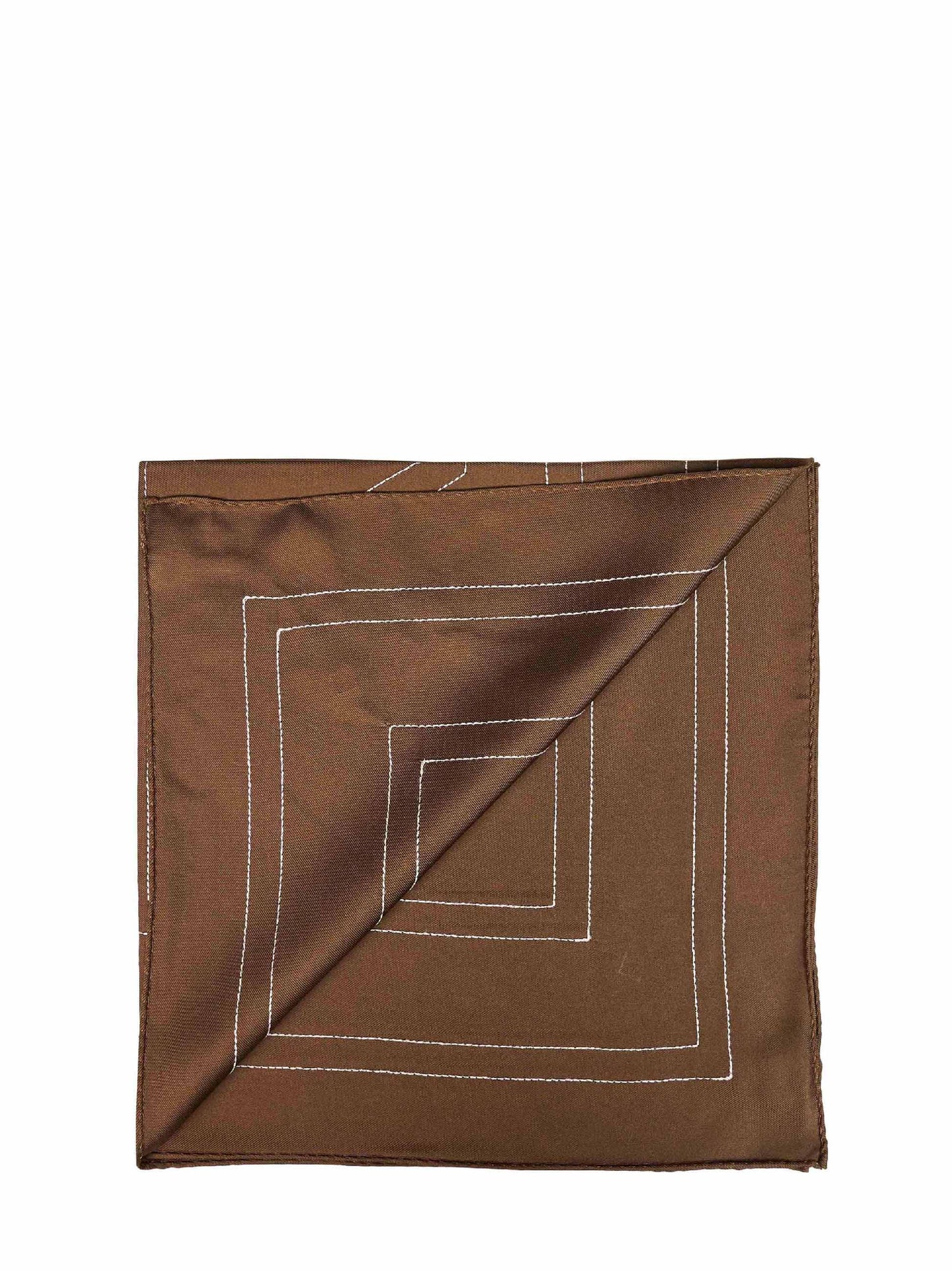 Toteme Women Mocha Silk Embroidered Monogram Scarf