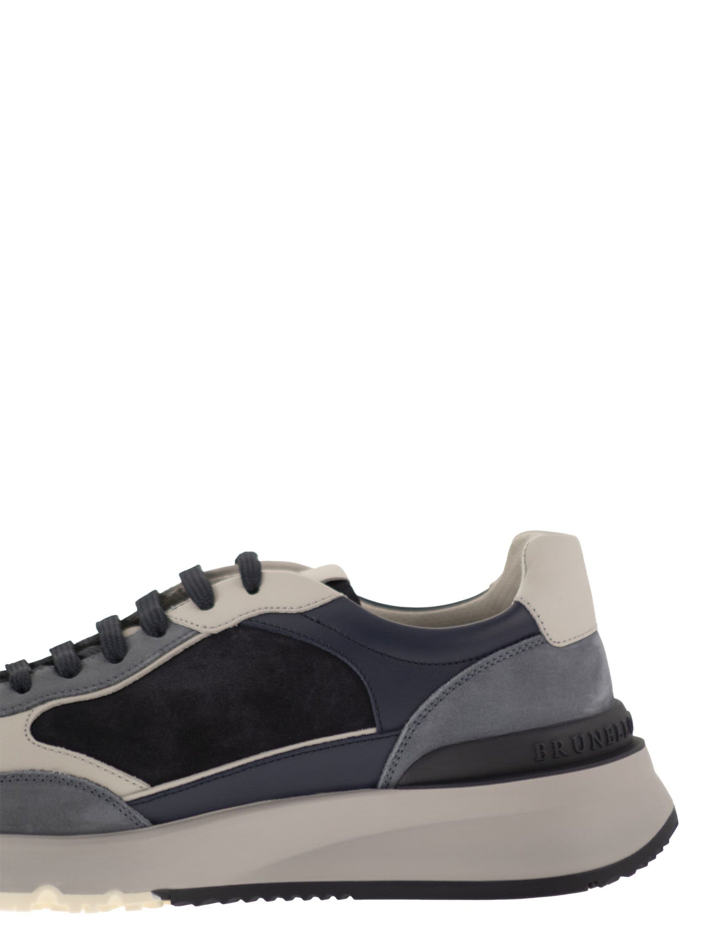 Brunello Cucinelli Men Multicolour Leather And Suede Runner Sneakers