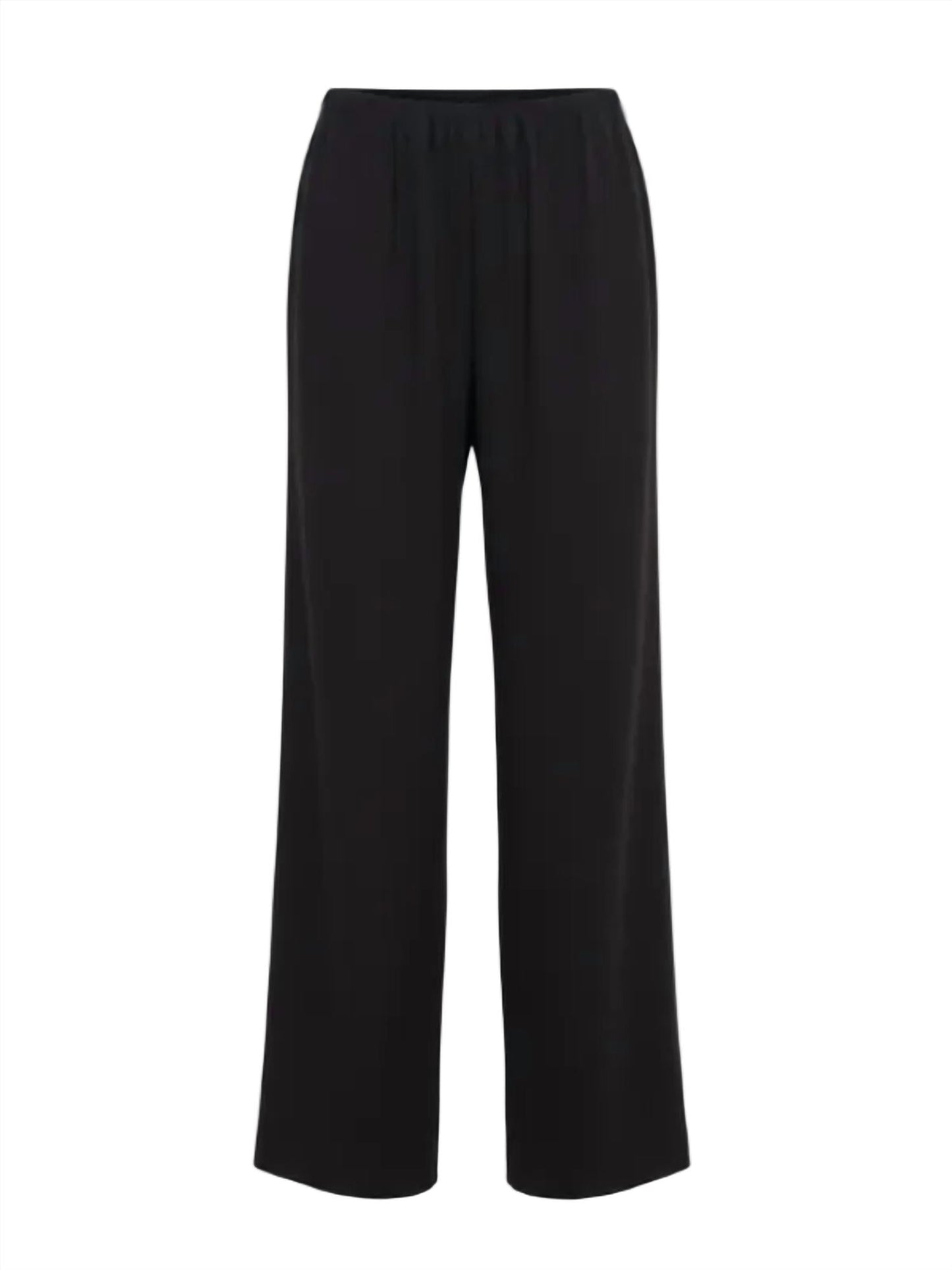 Fluid Crepe Trousers In Black