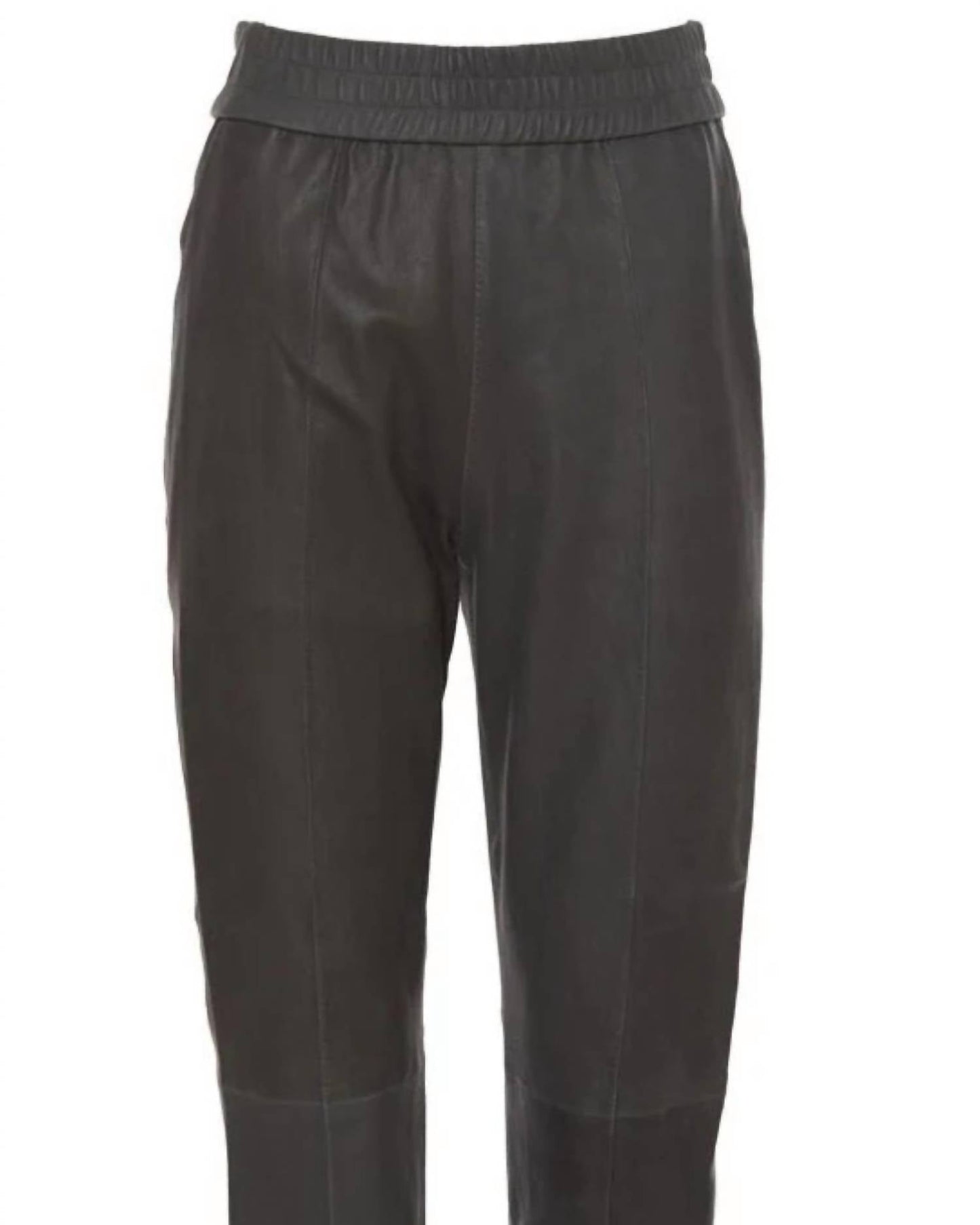 Women's Slim Leather Jogger In Anthracite