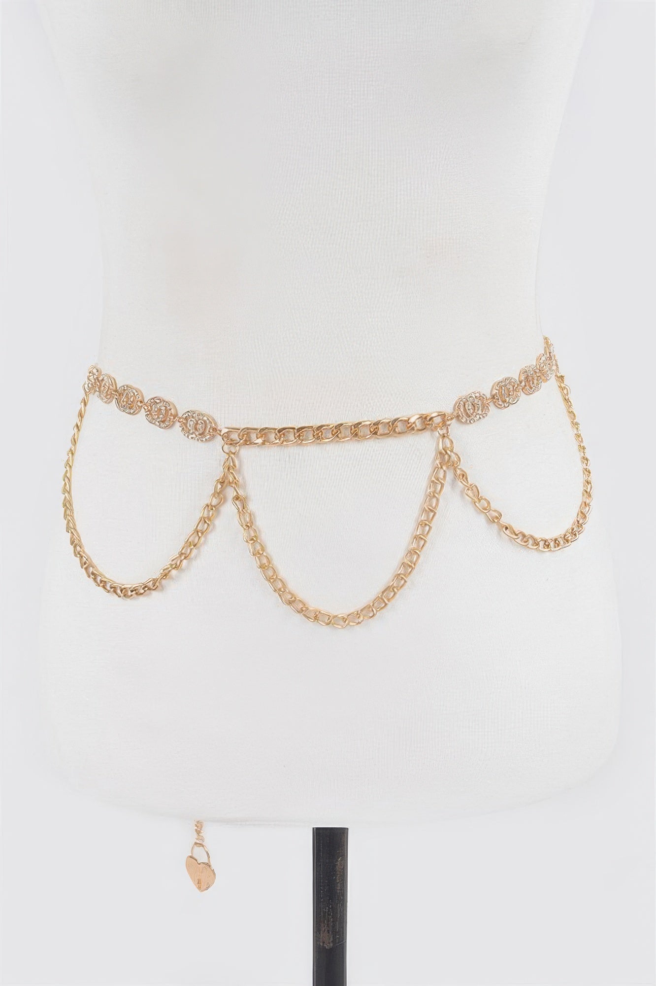 Stylish Chain Belt with Gemstone Accent