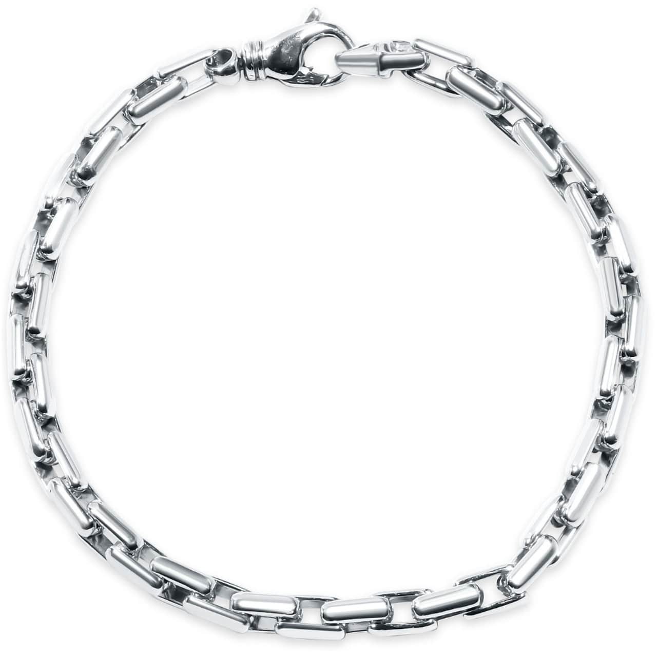 Men's Steel Single Tone Clasp 7.5mm Tight Link 8.5 " Bracelet