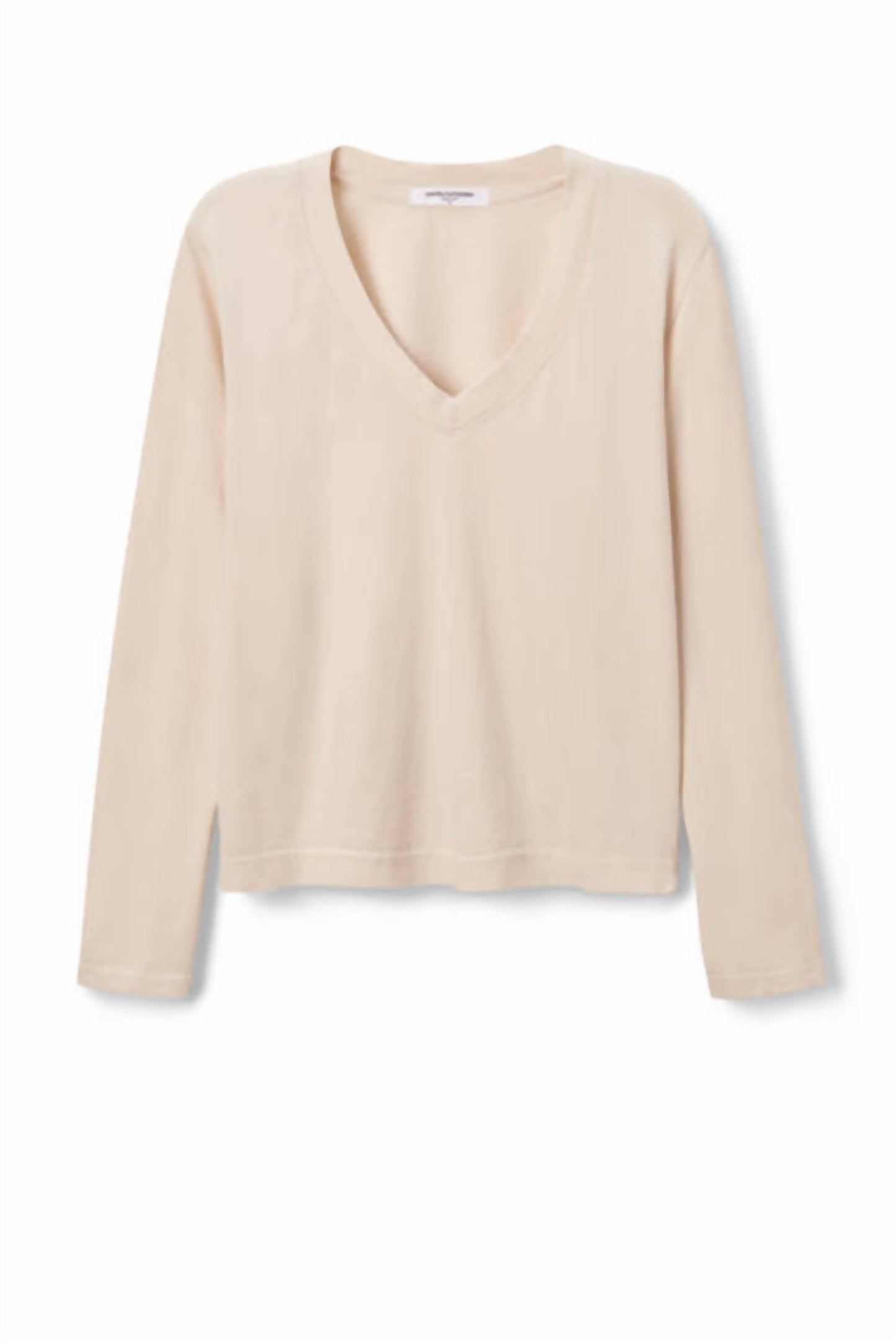 Sinatra Ringspun Cotton Long Sleeve V-Neck In Sugar