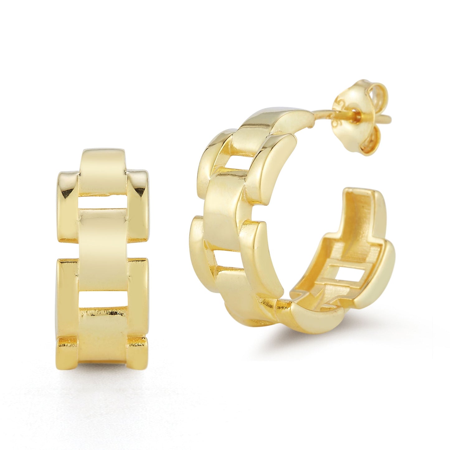 Sterling Silver Bold Link Hoops