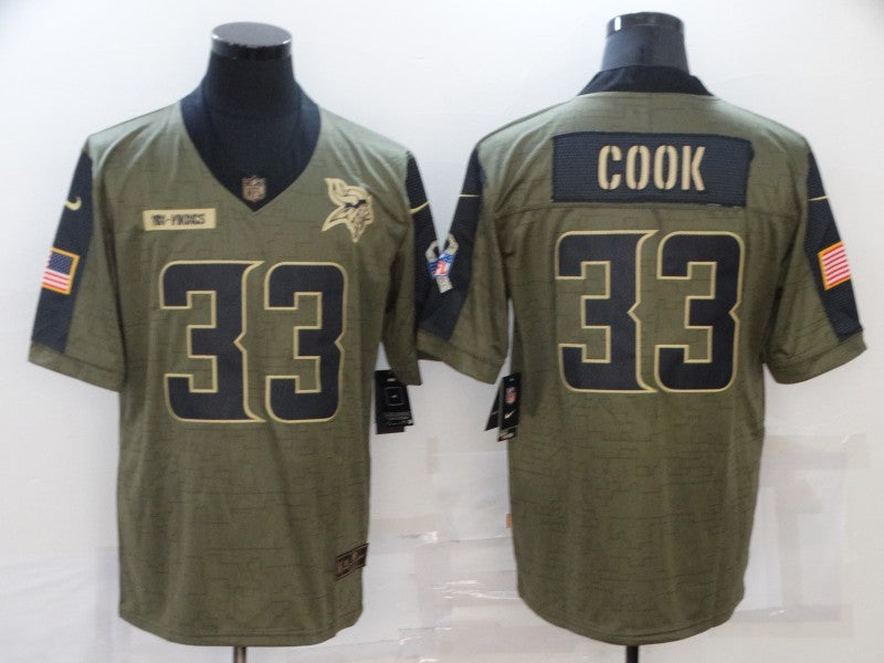 Men's Minnesota Vikings Dalvin Cook #33 Brown Player Game jersey