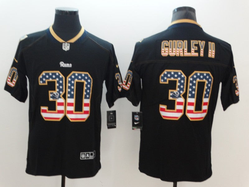 Men's Los Angeles Rams Todd Gurley II #30 Black Authentic Game jersey