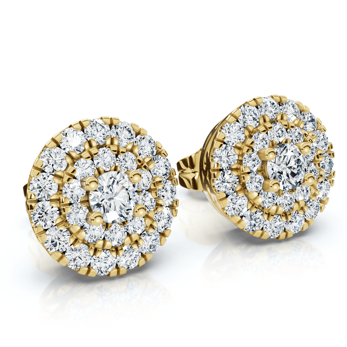 5/8Ct Double Halo Women's Diamond Earrings 14k Gold Lab Grown