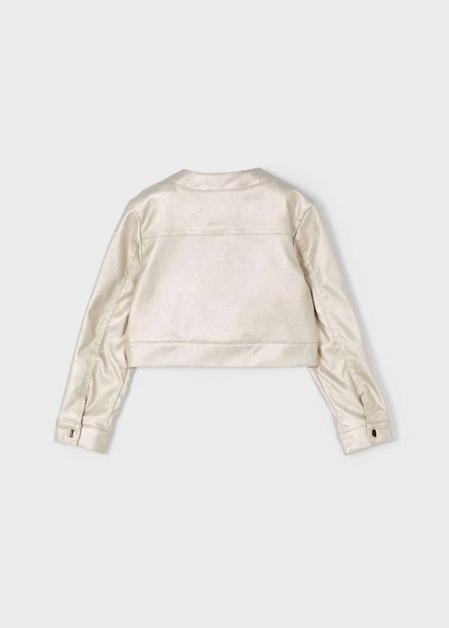 Girls Metallic Jacket In Golden