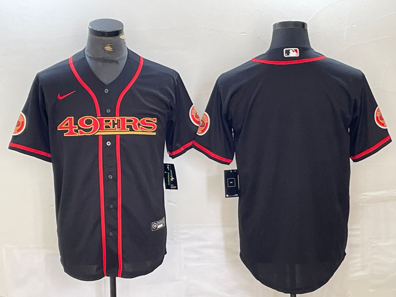 Men's San Francisco 49ers Black Joint Edition Blank Jersey1
