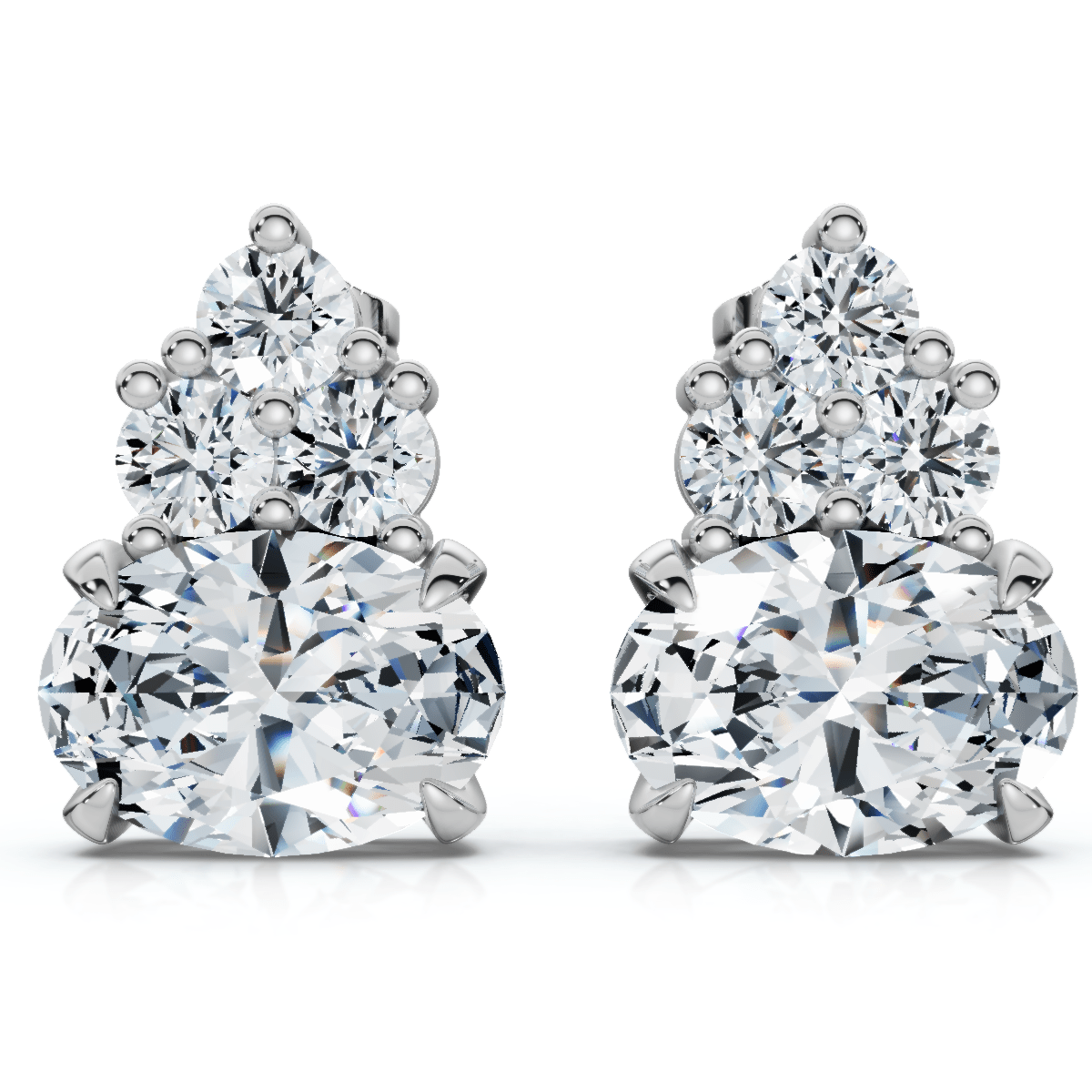 Certified 5Ct Oval Diamond Studs 14k Gold Lab Grown FG/VS