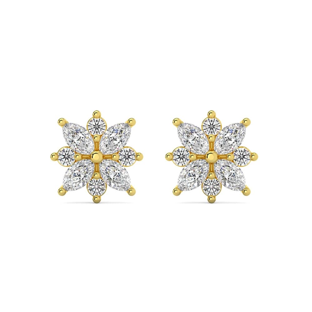1/2Ct Marquise Star Diamond Earrings 14k Gold Earrings Lab Grown