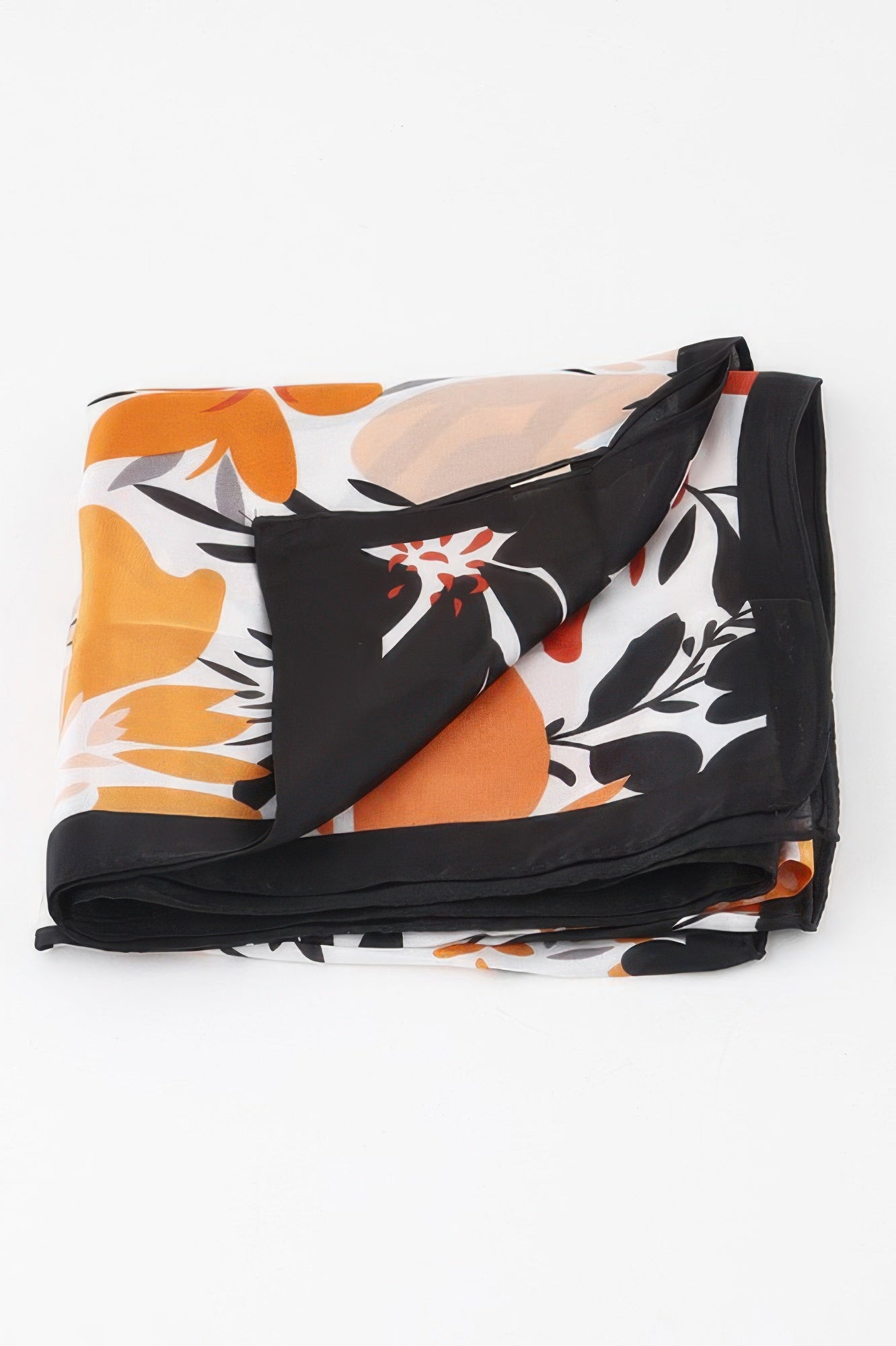 Vibrant Bloom Print Soft Draped Scarf