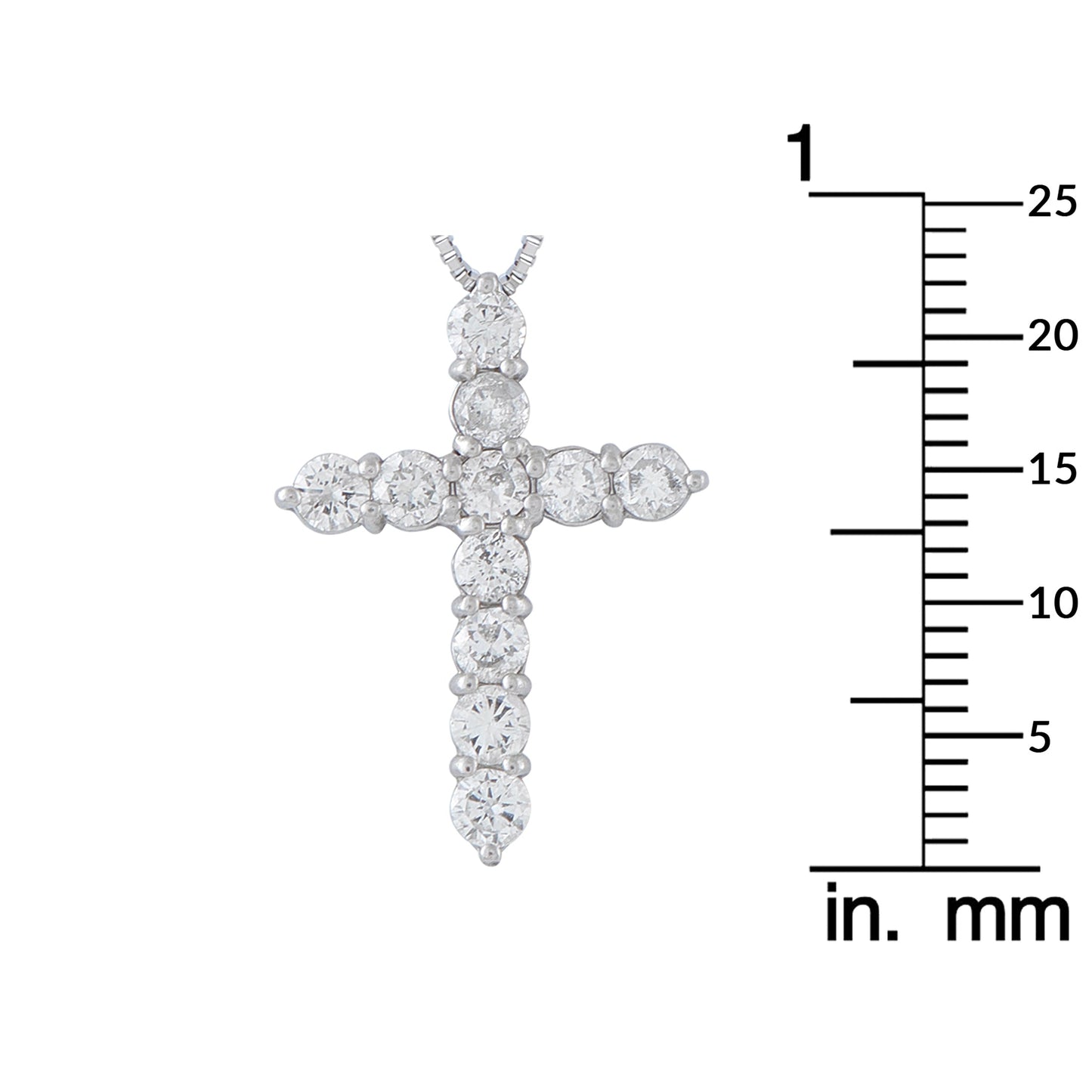 LB Exclusive Platinum 1.03ct Diamond Cross Pendant Necklace MF41-041326