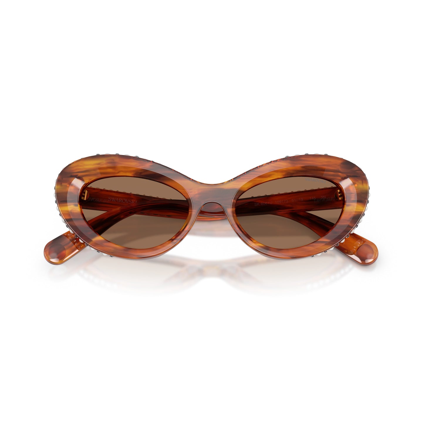 0Sk6061U Cat-Eye Tortoiseshell Sunglasses with Crystalline Accents