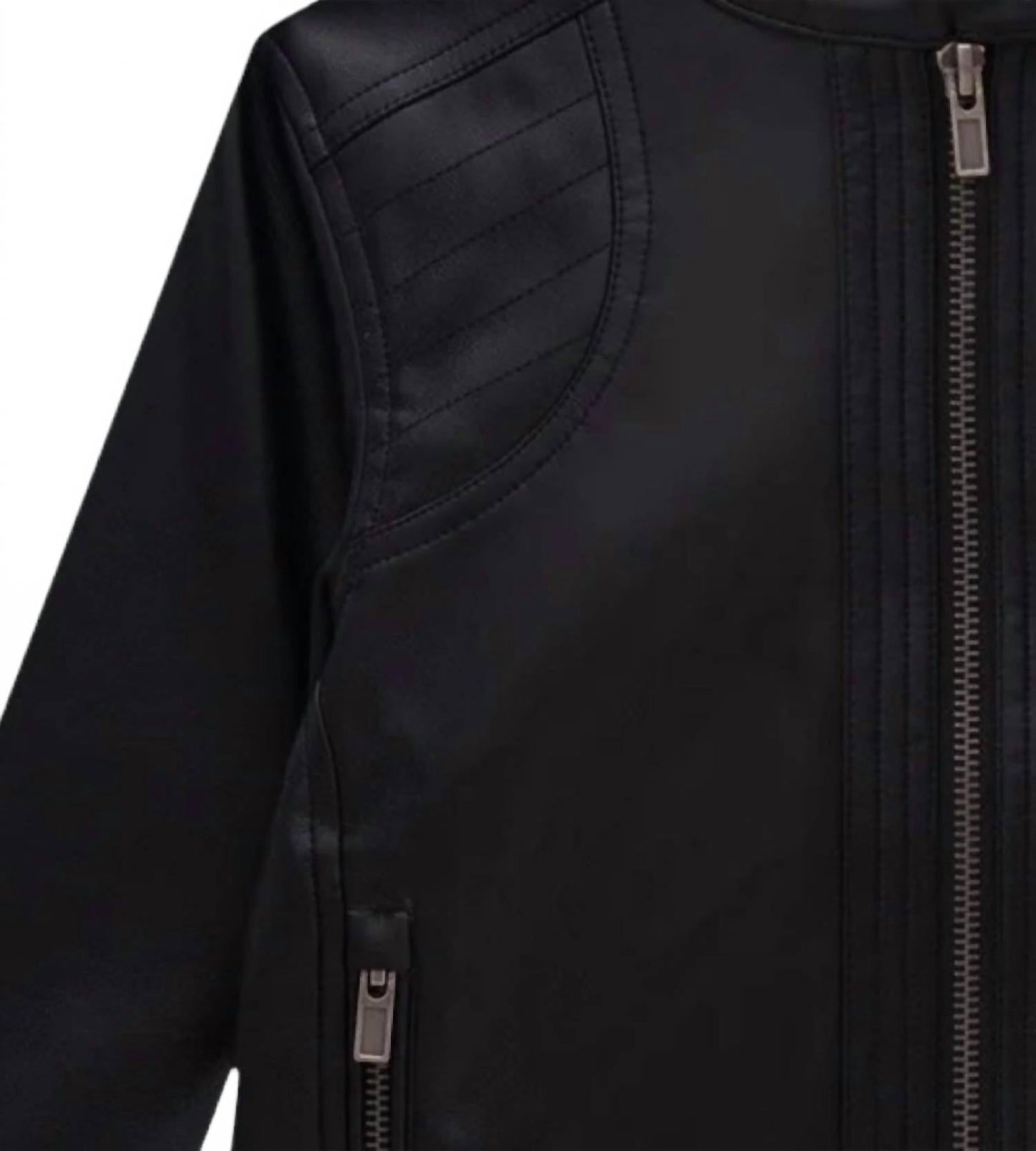 Boys' Leather Jacket In Black