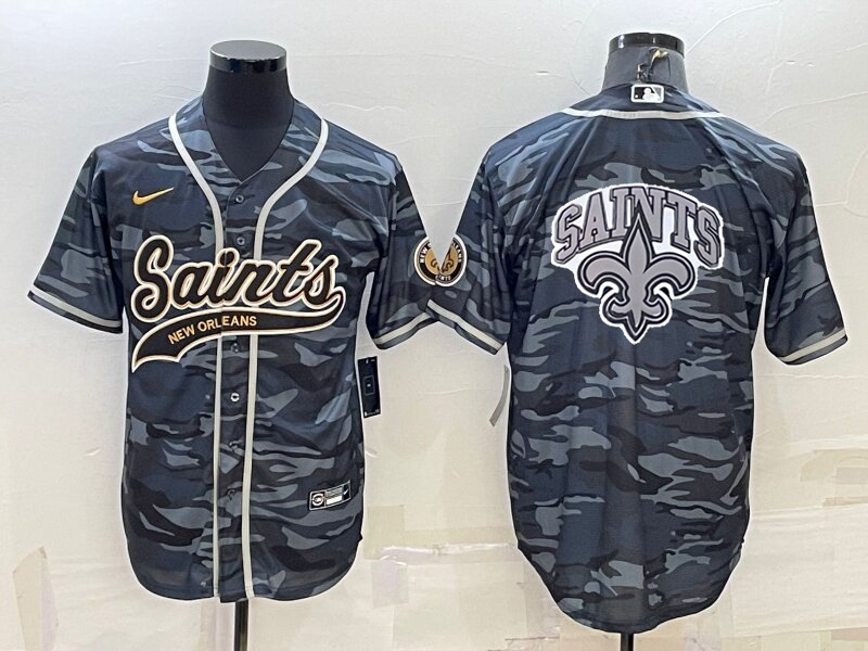 Men's New Orleans Saints Grey Camouflage Game jersey