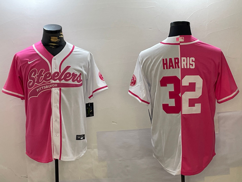 Men's Pittsburgh Steelers Franco Harris #32 Pink/White Game jersey