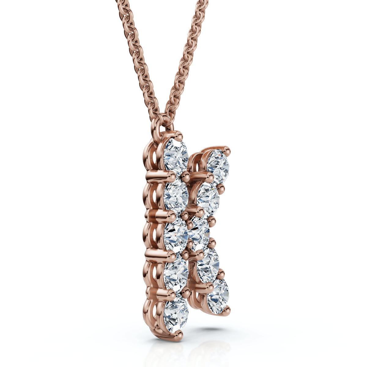 1Ct Diamond Initial "K" Pendant 14k Gold 18" Necklace Lab Grown 5/8" Tall