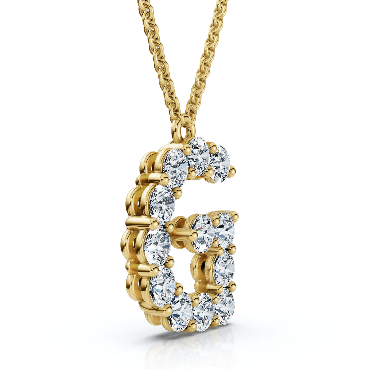 1Ct Diamond Initial "G" Pendant 14k Gold 18" Necklace Lab Grown 5/8" Tall