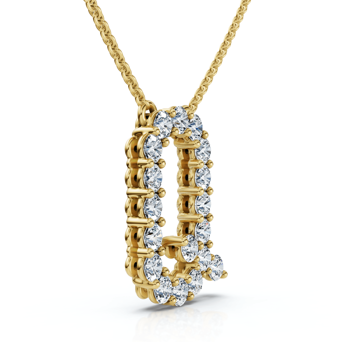 1Ct Diamond Initial "R" Pendant 14k Gold 18" Necklace Lab Grown 5/8" Tall