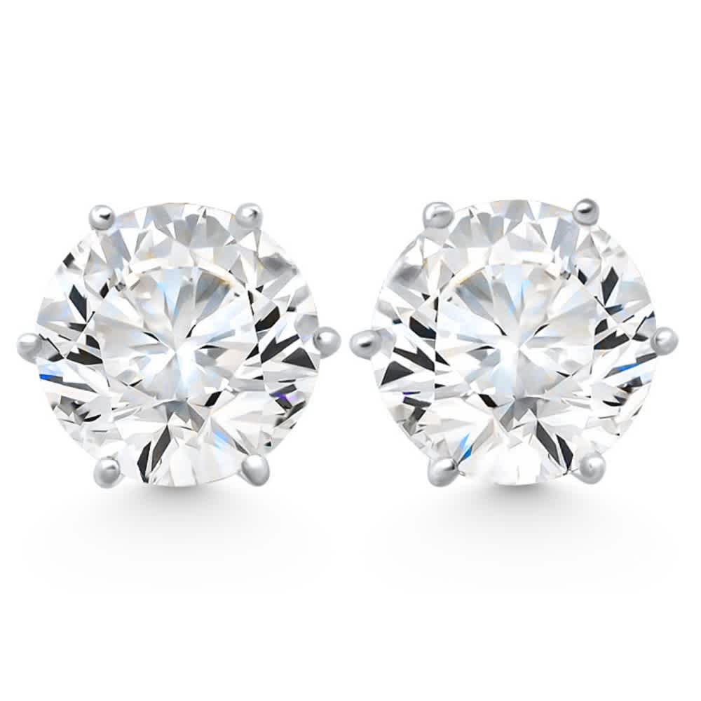 2Ct tw Sylvie Round Thin & Delicate Diamond Studs 14k Gold Lab Grown