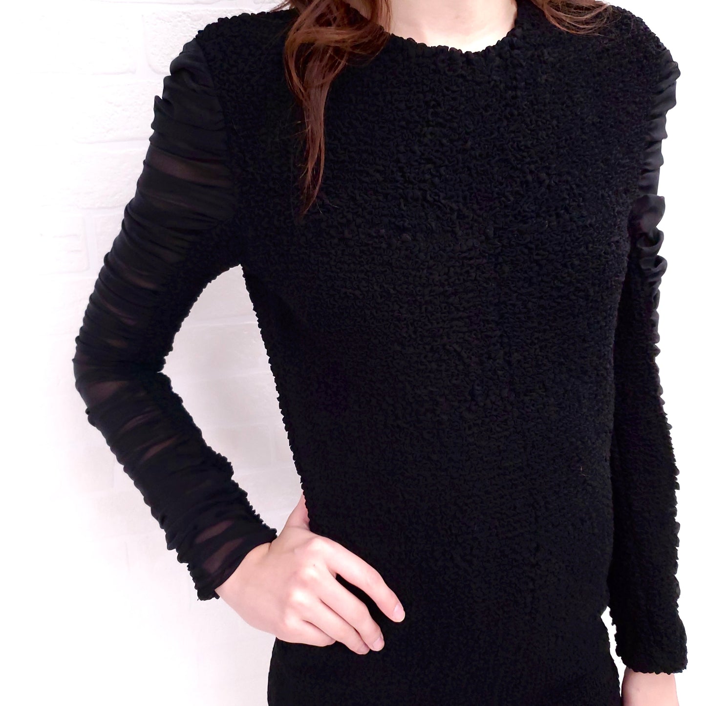 ALEXANDER WANG BLACK ROUNDED SLEEVE DRESS ($1750) - SIZE 0