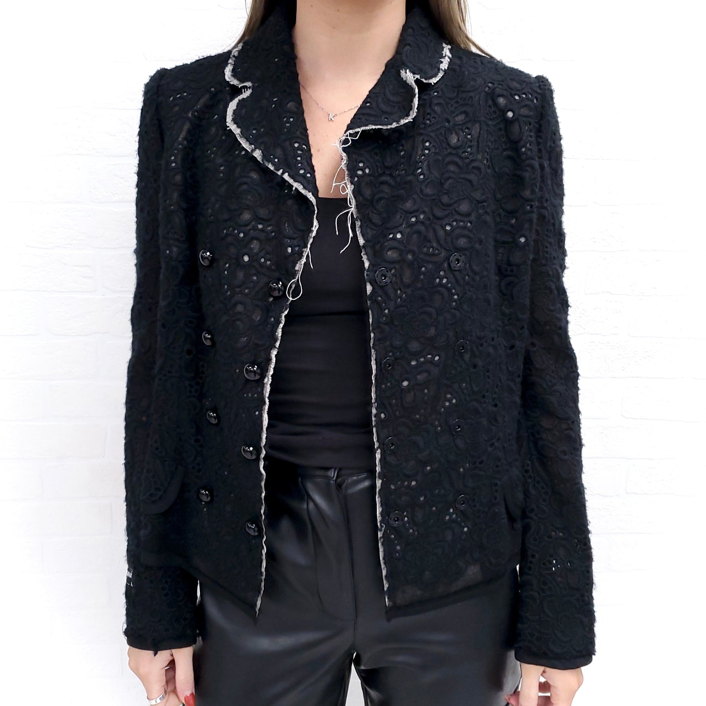 DOLCE & GABBANA BLACK LACE JACKET - SIZE 42