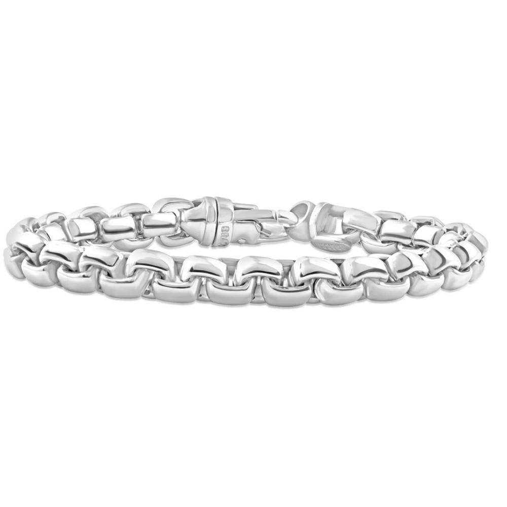 Men's Steel Single Tone Clasp 8.5mm Rounded Tight Link 8.5 " Bracelet