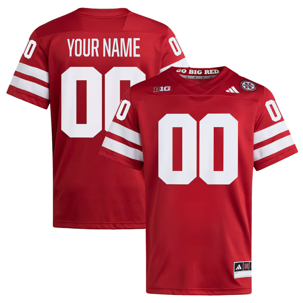 Nebraska Huskers Custom Home Premier Football Jersey - Scarlet