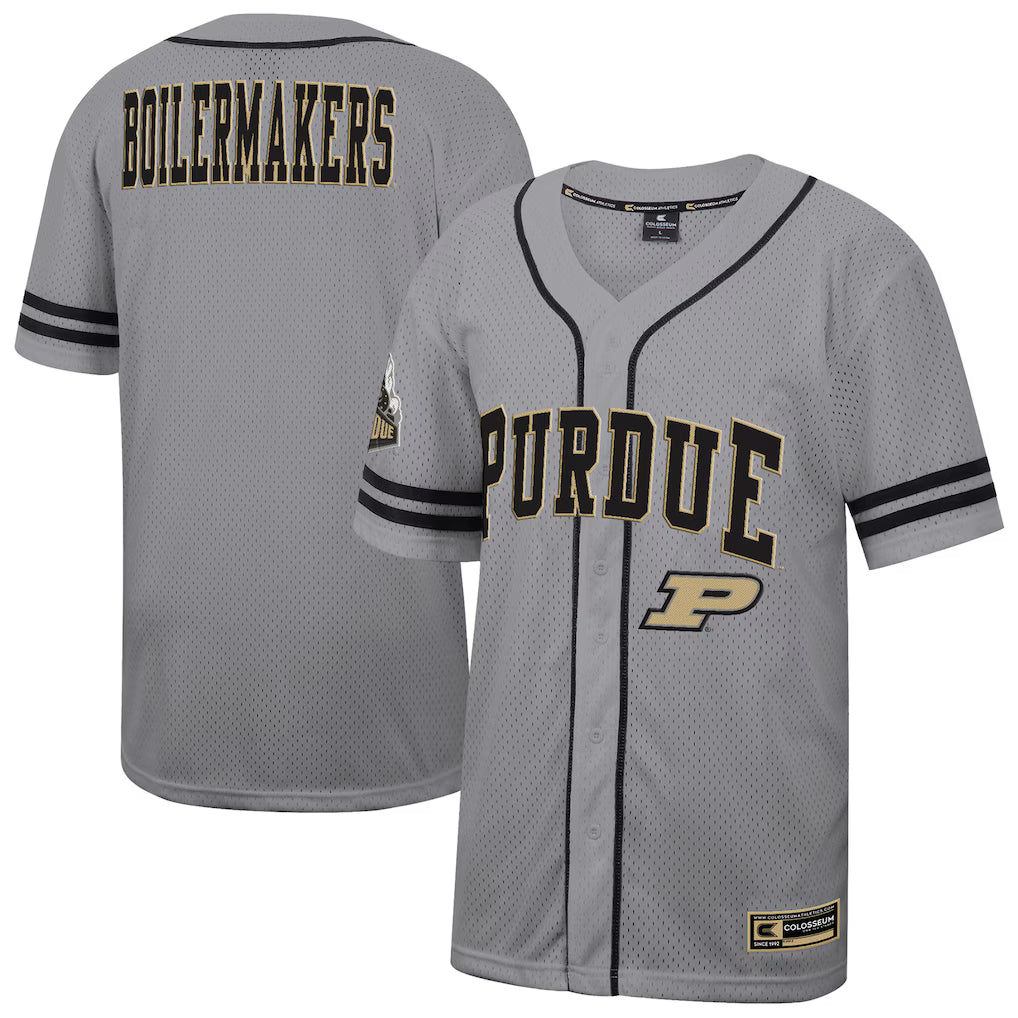 Purdue Boilermakers Colosseum Free Spirited Baseball Jersey - Gray