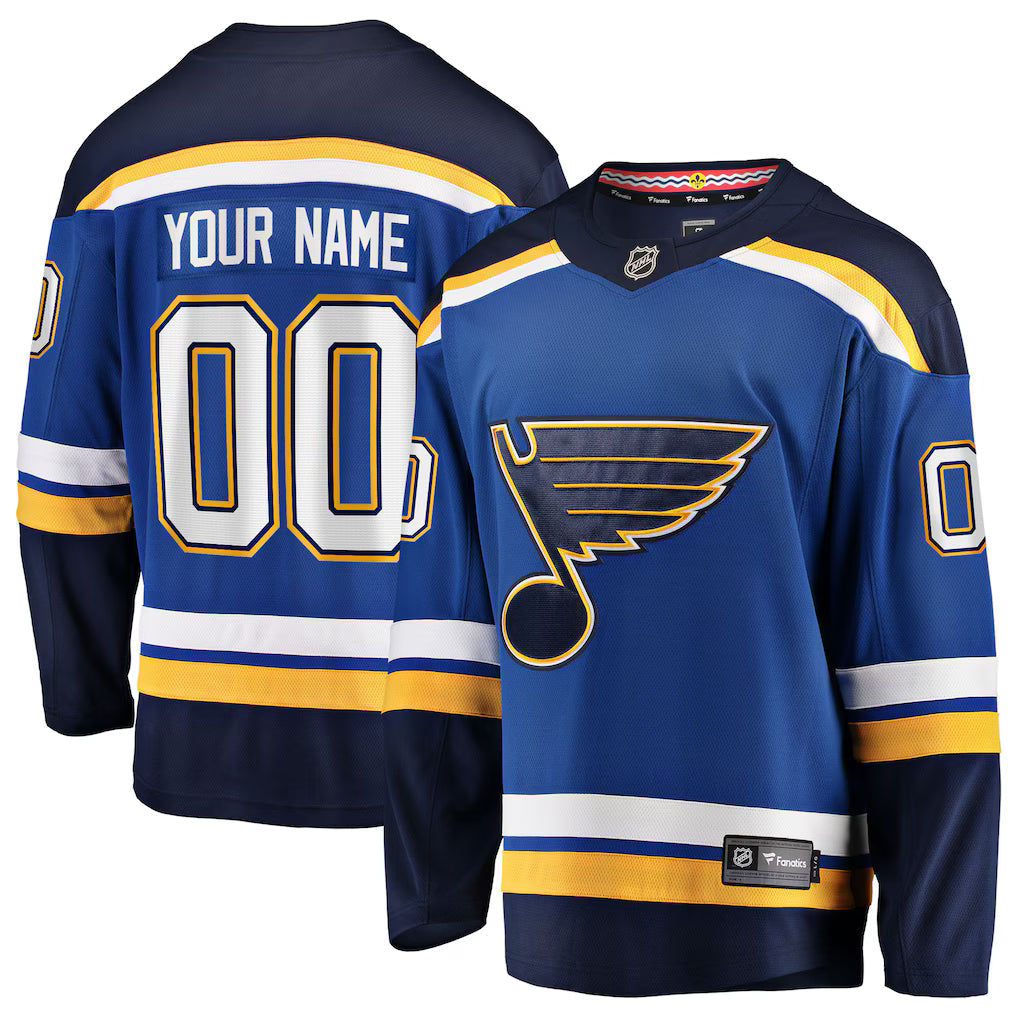 St. Louis Blues Home Breakaway Custom Jersey - Blue