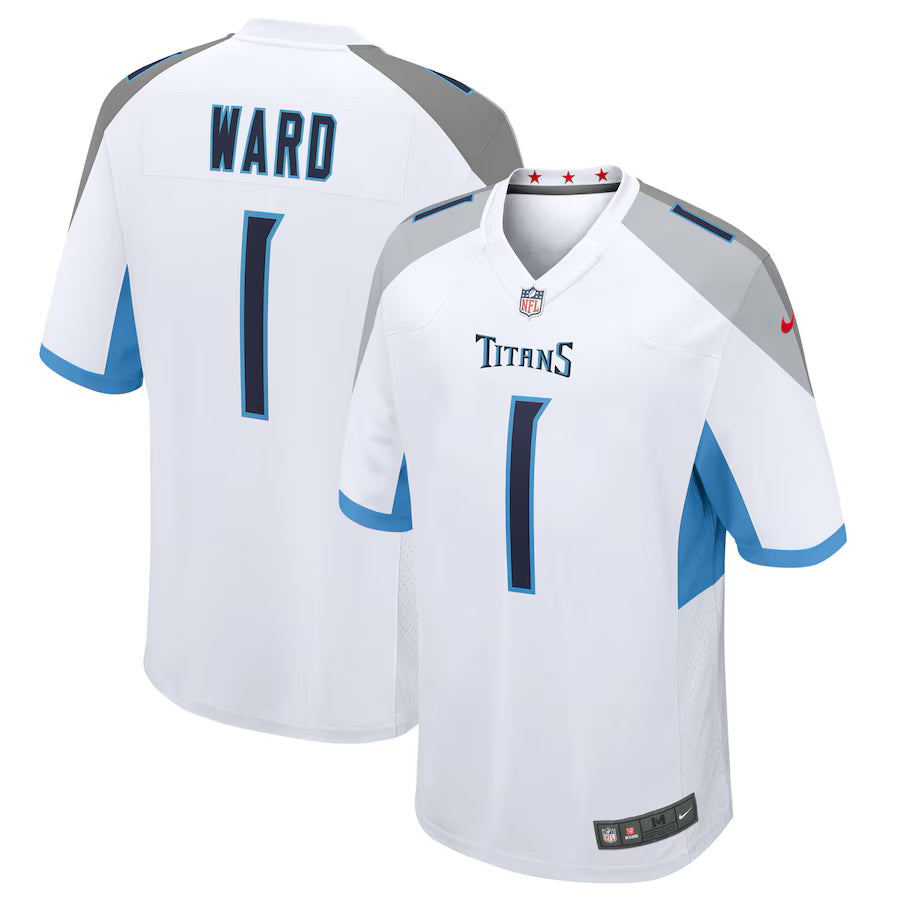 Cameron Ward Tennessee Titans 2025 Draft First Round Pick Game Jersey - White